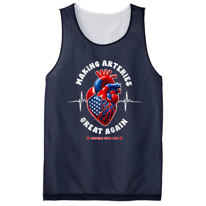 Making Arteries Great Again Cardiac Cath Lab Raglan Mesh Reversible Basketball Jersey Tank