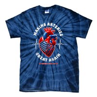 Making Arteries Great Again Cardiac Cath Lab Raglan Tie-Dye T-Shirt