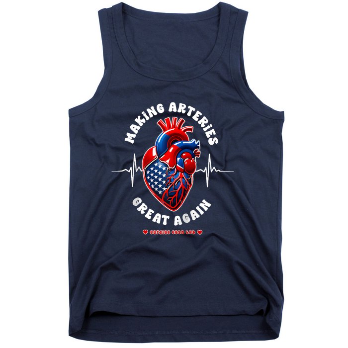 Making Arteries Great Again Cardiac Cath Lab Raglan Tank Top