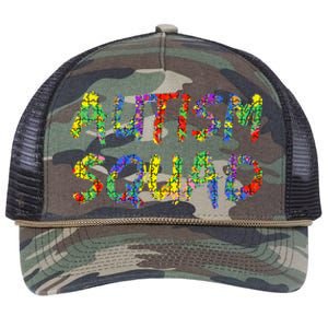 Matching Autism Gifts For Family Puzzle Art Autism Squad Retro Rope Trucker Hat Cap