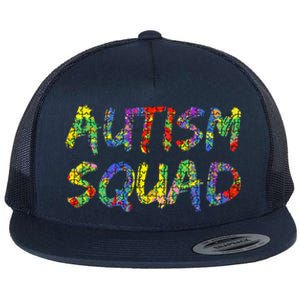 Matching Autism Gifts For Family Puzzle Art Autism Squad Flat Bill Trucker Hat