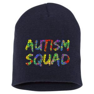 Matching Autism Gifts For Family Puzzle Art Autism Squad Short Acrylic Beanie