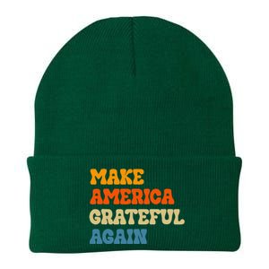 Make America Grateful Again Thanksgiving Patriotic July 4th Knit Cap Winter Beanie