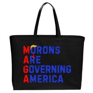 Morons Are Governing America Funny Trump 2024 Cotton Canvas Jumbo Tote