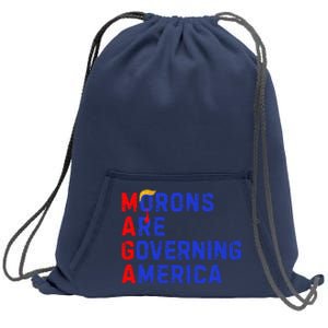 Morons Are Governing America Funny Trump 2024 Sweatshirt Cinch Pack Bag