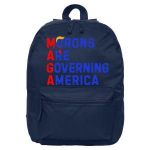 Morons Are Governing America Funny Trump 2024 16 in Basic Backpack