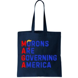 Morons Are Governing America Funny Trump 2024 Tote Bag