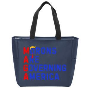 Morons Are Governing America Funny Trump 2024 Zip Tote Bag