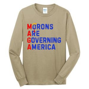 Morons Are Governing America Funny Trump 2024 Tall Long Sleeve T-Shirt