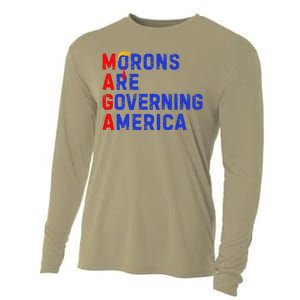 Morons Are Governing America Funny Trump 2024 Cooling Performance Long Sleeve Crew