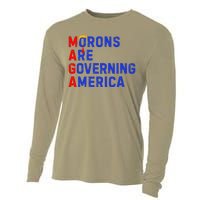 Morons Are Governing America Funny Trump 2024 Cooling Performance Long Sleeve Crew