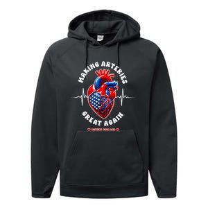 Making Arteries Great Again Cardiac Cath Lab Performance Fleece Hoodie