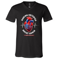 Making Arteries Great Again Cardiac Cath Lab V-Neck T-Shirt