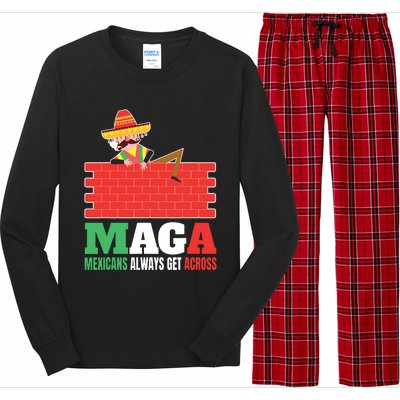 Mexicans Always Get Across Anti Funny Mexico Pride Long Sleeve Pajama Set