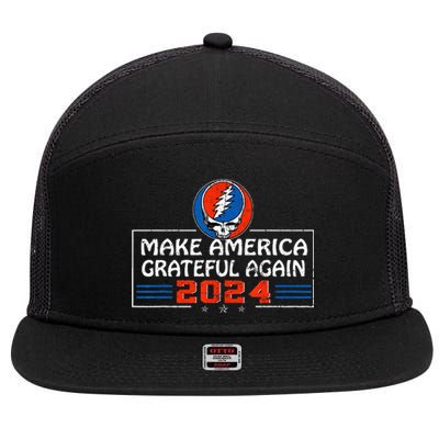 Make America Grateful Again 2024 7 Panel Mesh Trucker Snapback Hat