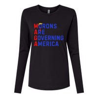 Morons Are Governing America Funny Trump 2024 Womens Cotton Relaxed Long Sleeve T-Shirt