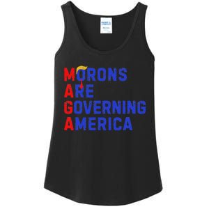 Morons Are Governing America Funny Trump 2024 Ladies Essential Tank