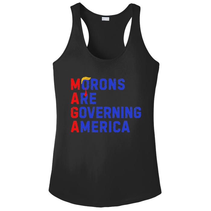 Morons Are Governing America Funny Trump 2024 Ladies PosiCharge Competitor Racerback Tank