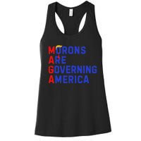 Morons Are Governing America Funny Trump 2024 Women's Racerback Tank