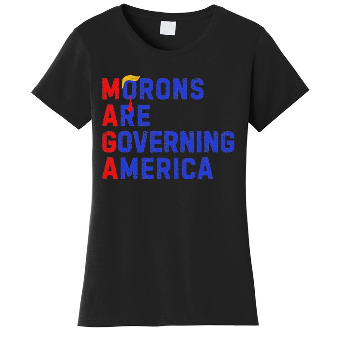 Morons Are Governing America Funny Trump 2024 Women's T-Shirt