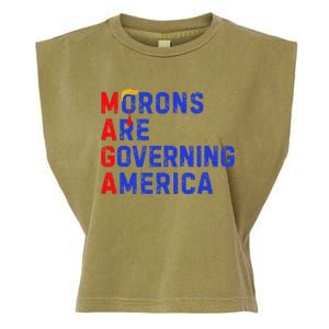 Morons Are Governing America Funny Trump 2024 Garment-Dyed Women's Muscle Tee