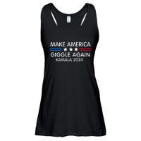 Make America Giggle Again Funny Giggling President Harris Ladies Essential Flowy Tank