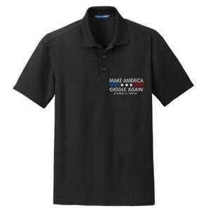 Make America Giggle Again Funny Giggling President Harris Dry Zone Grid Polo