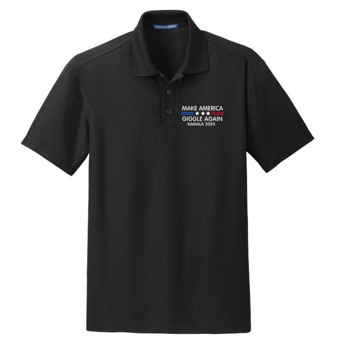 Make America Giggle Again Funny Giggling President Harris Dry Zone Grid Polo