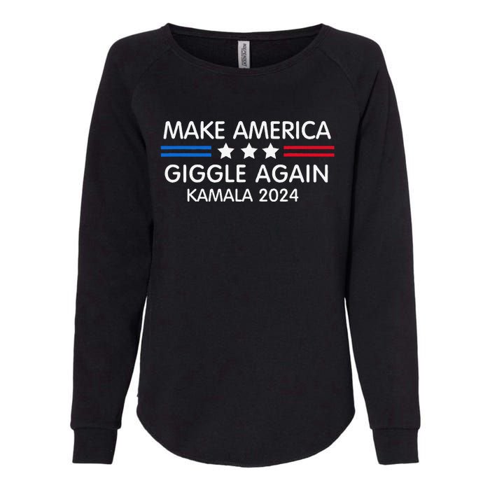 Make America Giggle Again Funny Giggling President Harris Womens California Wash Sweatshirt