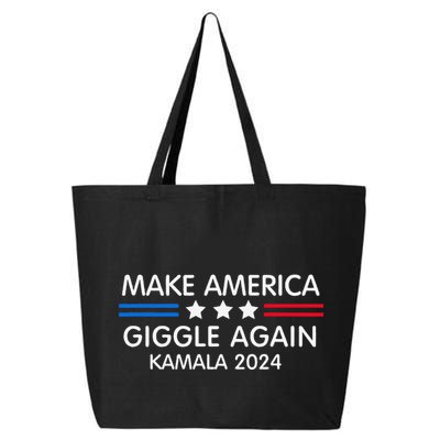 Make America Giggle Again Funny Giggling President Harris 25L Jumbo Tote