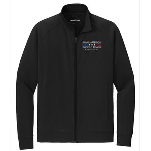 Make America Giggle Again Funny Giggling President Harris Stretch Full-Zip Cadet Jacket