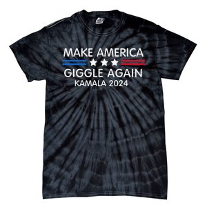 Make America Giggle Again Funny Giggling President Harris Tie-Dye T-Shirt