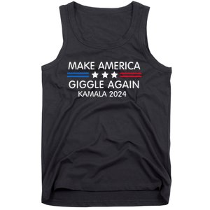 Make America Giggle Again Funny Giggling President Harris Tank Top