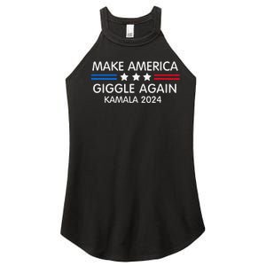 Make America Giggle Again Funny Giggling President Harris Women's Perfect Tri Rocker Tank