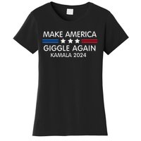 Make America Giggle Again Funny Giggling President Harris Women's T-Shirt