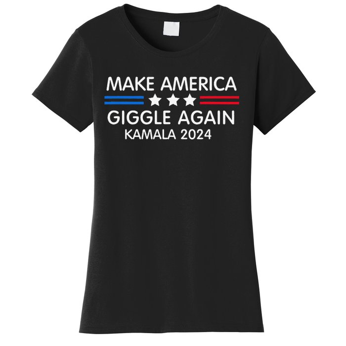 Make America Giggle Again Funny Giggling President Harris Women's T-Shirt