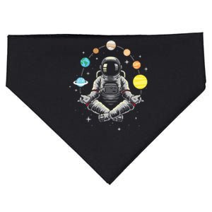 Meditating Astronaut Galaxy Spaceman Astronomer Cosmos USA-Made Doggie Bandana