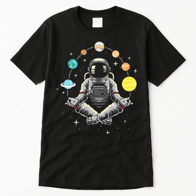 Meditating Astronaut Galaxy Spaceman Astronomer Cosmos Tall T-Shirt