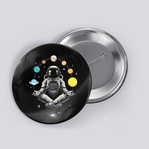 Meditating Astronaut Galaxy Spaceman Astronomer Cosmos Button