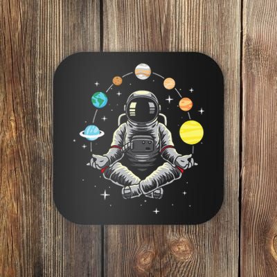 Meditating Astronaut Galaxy Spaceman Astronomer Cosmos Coaster