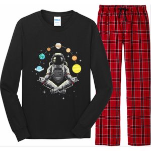 Meditating Astronaut Galaxy Spaceman Astronomer Cosmos Long Sleeve Pajama Set