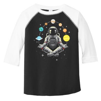 Meditating Astronaut Galaxy Spaceman Astronomer Cosmos Toddler Fine Jersey T-Shirt