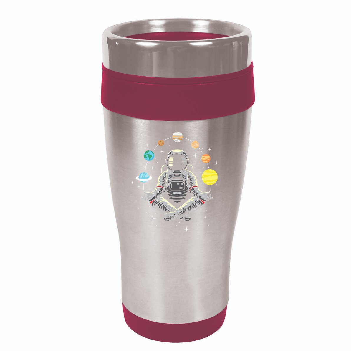 Meditating Astronaut Galaxy Spaceman Astronomer Cosmos 16oz Travel Tumbler