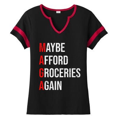 Maybe Afford Groceries Again Election Ladies Halftime Notch Neck Tee