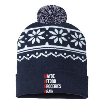 Maybe Afford Groceries Again Election USA-Made Snowflake Beanie