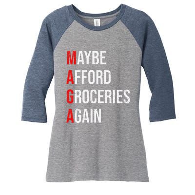 Maybe Afford Groceries Again Election Women's Tri-Blend 3/4-Sleeve Raglan Shirt