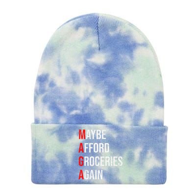 Maybe Afford Groceries Again Election Tie Dye 12in Knit Beanie