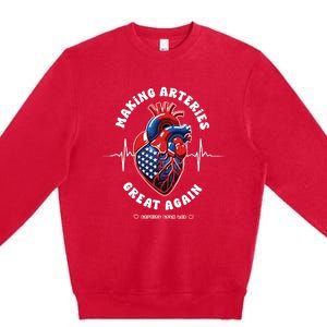 Making Arteries Great Again Cardiac Cath Lab Premium Crewneck Sweatshirt