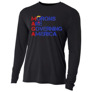 Morons Are Governing America Funny Trump 2024 Cooling Performance Long Sleeve Crew