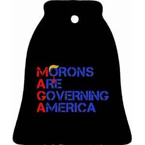 Morons Are Governing America Funny Trump 2024 Ceramic Bell Ornament